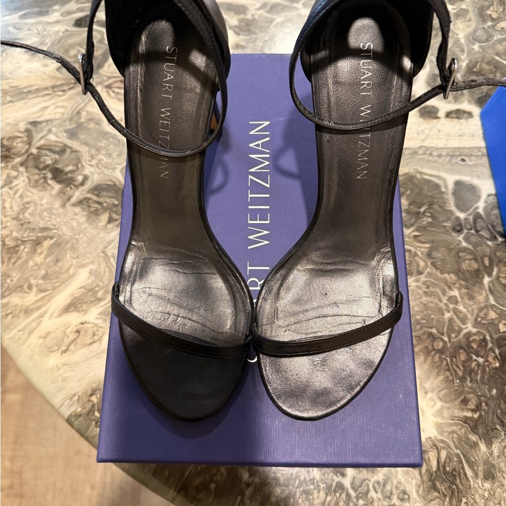 Stuart Weitzman Black Strappy Heels
